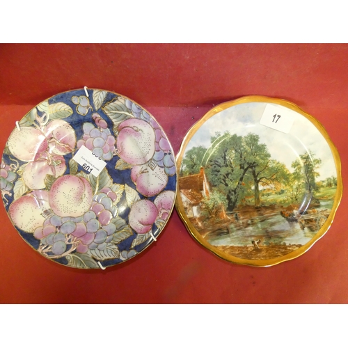 17 - 2 HAND PAINTED PORCELAIN WALL PLATES- 