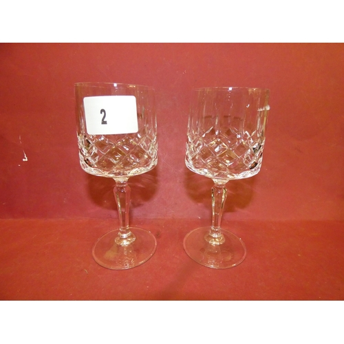 2 - 2 BOHEMIA CRYSTAL  WEDDING GLASSES