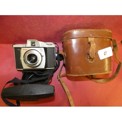 47 - VINTAGE KODAK CAMERA IN ORIGINAL LEATHER CASE