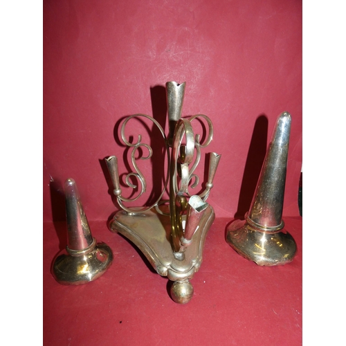 50 - VINTAGE CANDLESTICK AND 2 DECORATIVE PIECES