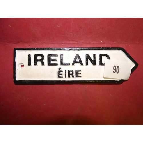 90 - CAST IORN IRELAND SIGN