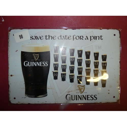 98 - VINTAGE GUINNESS TIN SIGN