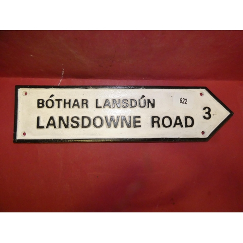 622 - CAST IRON LANSDOWNE ROAD SIGN