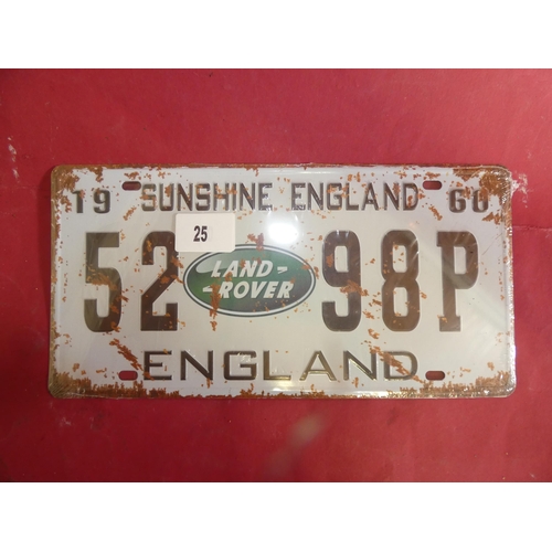 25 - LAND ROVER TIN SIGN