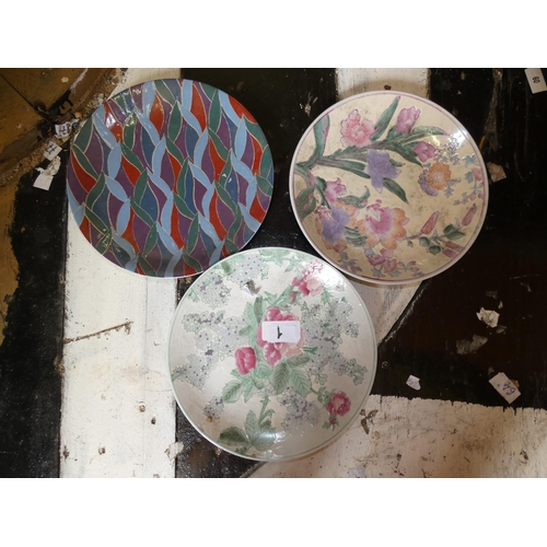 27 - 3 STAMPED CHINESE FLORAL PLATES