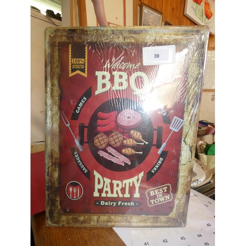 39 - BBQ TIN SIGN