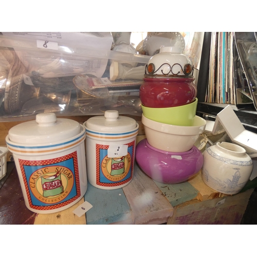 4 - QTY OF HEAVY KITCHEN JARS AND PLANT POTS