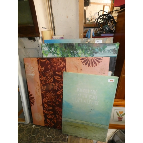 45 - QTY OF DECORATIVE WALL CANVASES