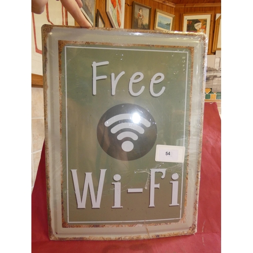 54 - FREE WI-FI TIN SIGN