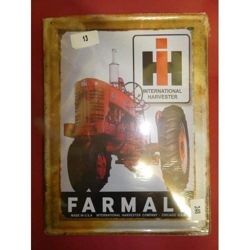 13 - HARVESTER TIN SIGN