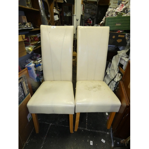 55 - 3 IVORY DINNER CHAIRS