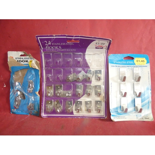 10 - SETS OF STAINLESS STEEL HOOKS