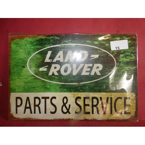 15 - LAND ROVER TIN SIGN