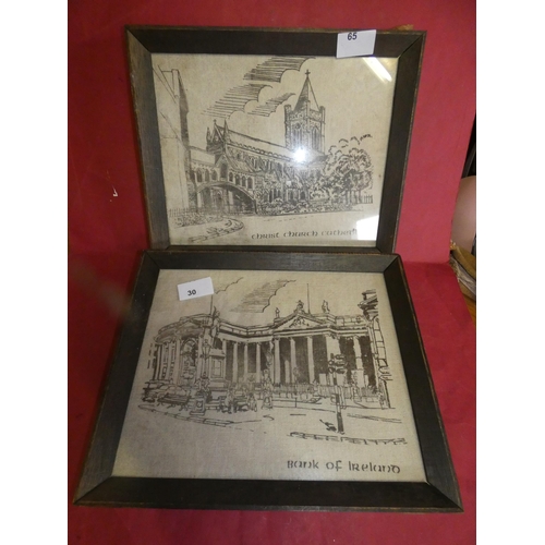 30 - 2 FRAMED BANK OF IRELAND AND CHRIST CHURCH CATHEDRAL ARTWORKS