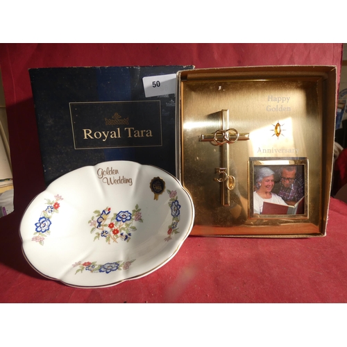 50 - ROYAL TARA SOUVENIR SAUCER AND ANNIVERSARY PHOTO FRAME