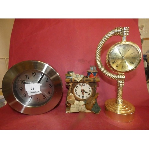 119 - 3 DECORATIVE CLOCKS