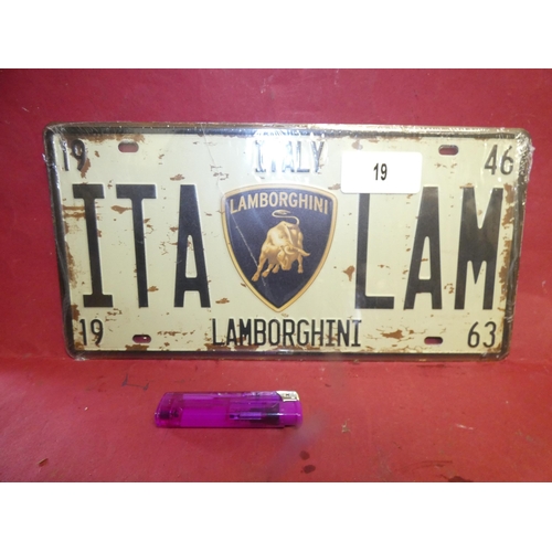 19 - LAMBORGHINI TIN SIGN