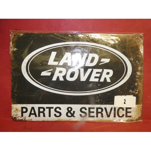 2 - LAND ROVER TIN SIGN