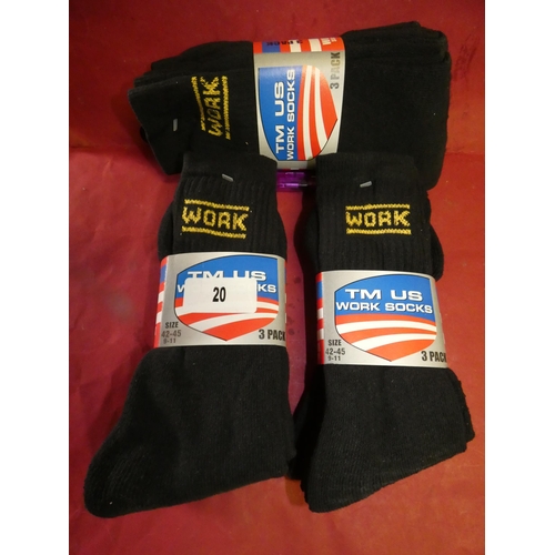 20 - 3*3 WORK SOCKS-SIZE 39-45