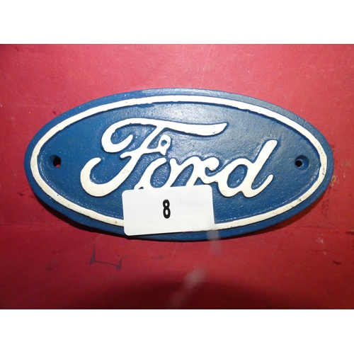 8 - CAST IRON FORD SIGN