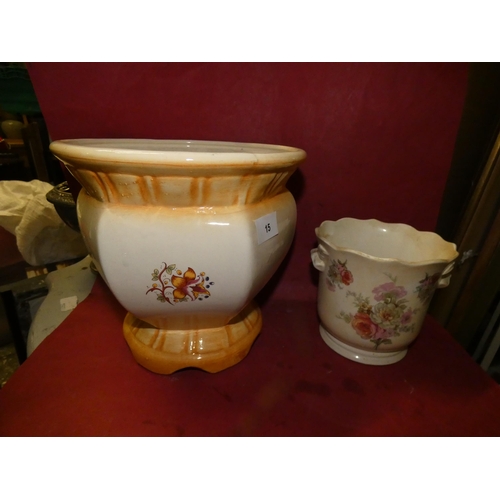 15 - LARGE ITALIAN AND STAFFORDSHIRE PLANT POTS