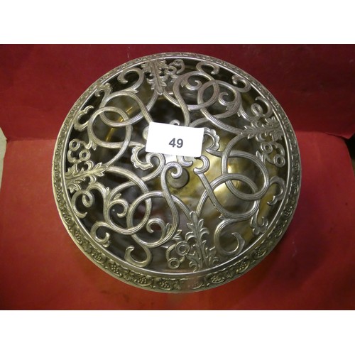 49 - ORNATE SILVER COATED CENTRE PIECE