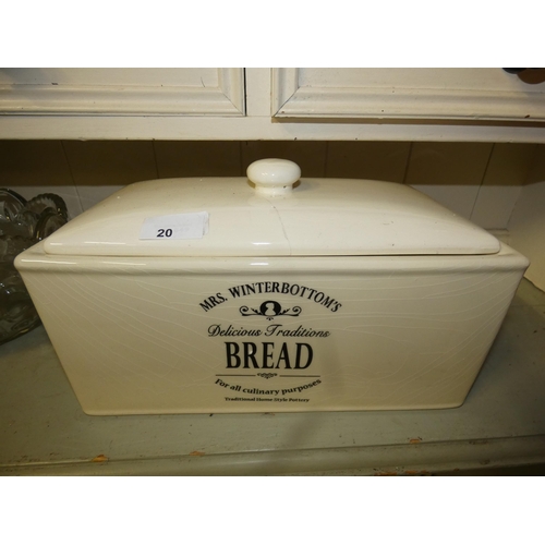 20 - OLD ENAMILIZED BREAD BIN