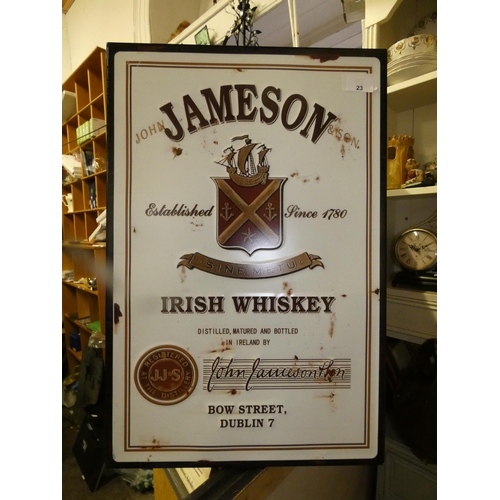 23 - ENAMEL JAMESON SIGN  2FT  X 3;6 FT