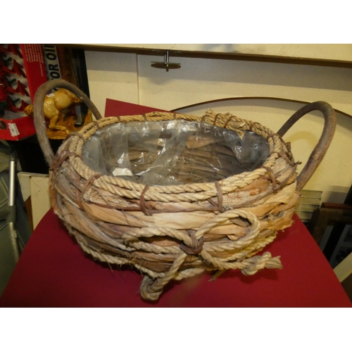 36 - DECORATIVE WICKER HAND MADE BASKET