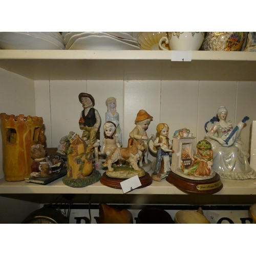 4 - PART SHELF LOT STAMPED FIGURINES