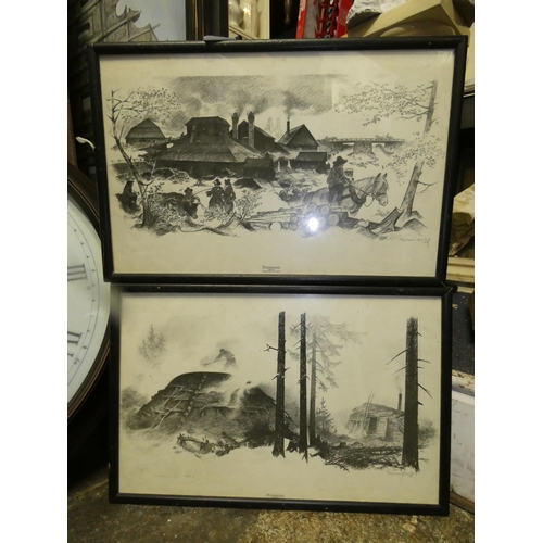 42 - 2 FRAMED SIGNED PENCIL DRAWING PICTURES