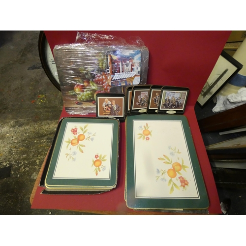 60 - 5 SETS OF VINTAGE COASTERS AND PLATE MATS