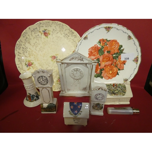 339 - 2 VINTAGE PLATES AND QTY OF TINY ARCADIAN PIECES