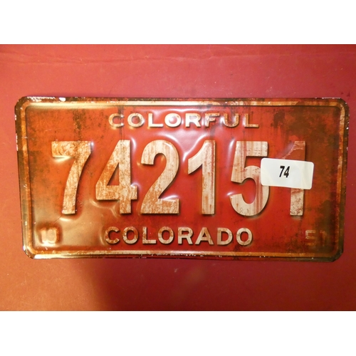 74 - COLORADO TIN SIGN