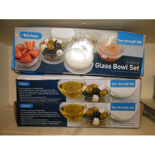 14 - 3 X 3 GLASS BOWL SETS