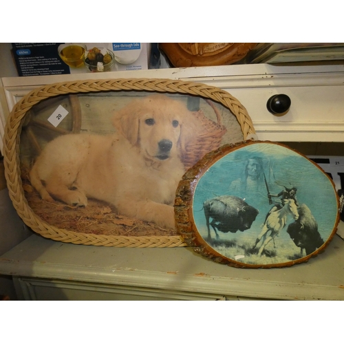 20 - 2 OLD COLLECTABLE TRAYS both hand painted