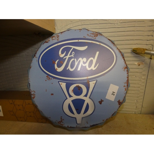 31 - FORD WALL TIN BOTTLE TOP