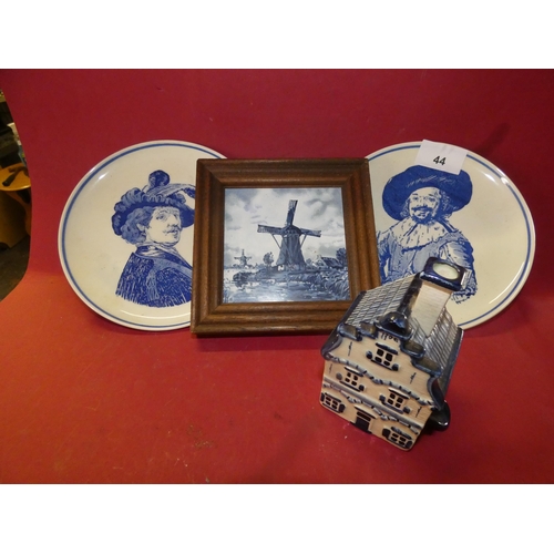 44 - HAND PAINTED DUTCH PLATES AND PICTURE