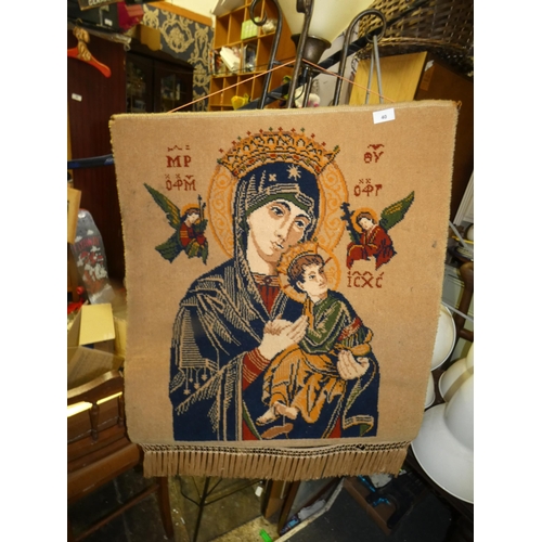 40 - VIRGIN LADY AND JESUS  Hanging Tapestry