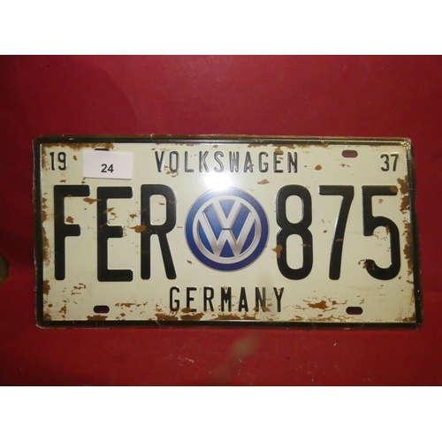 23 - VOLKSWAGEN TIN SIGN