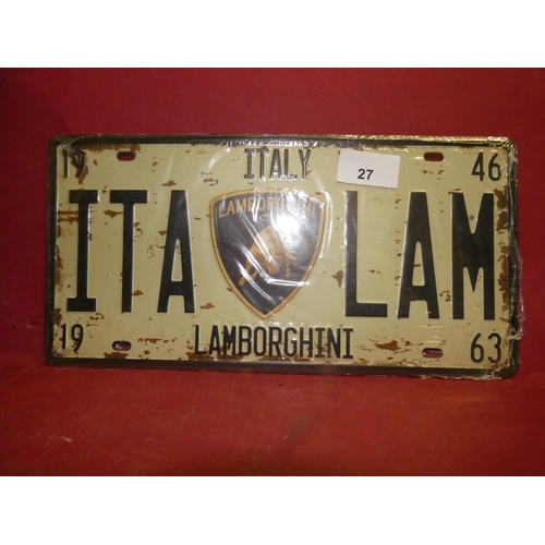 26 - LAMBORGHINI TIN SIGN