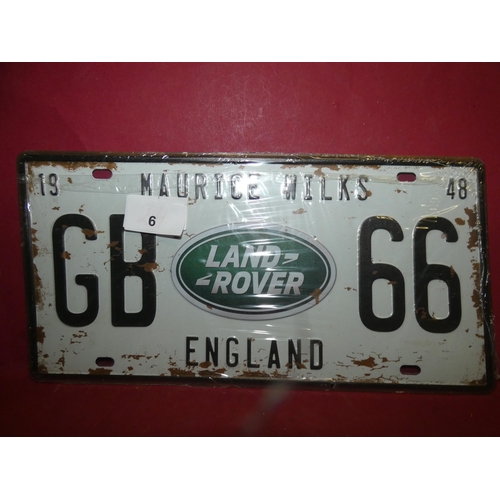 5 - LAND ROVER TIN SIGN