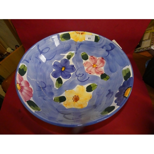 61 - LARGE HAND PAINTED BOWL