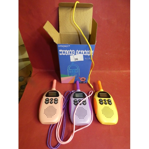 26 - 4 PCS. KIDS  WALKIE TALKIES