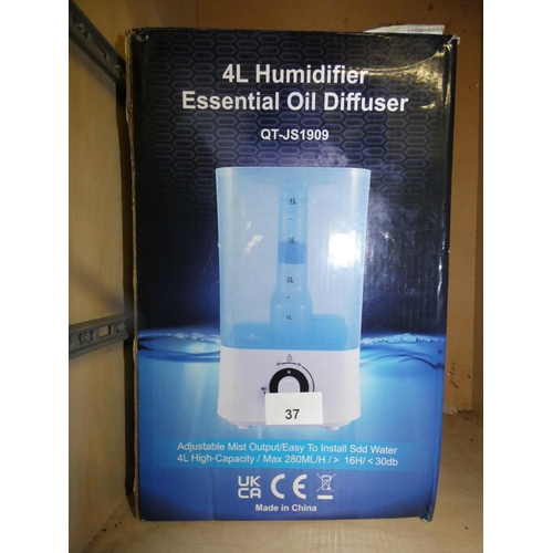 37 - 4 LITRE HUMIDIFIER ESSENTIAL OIL DIFFUSER