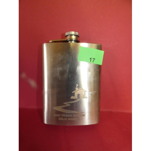 17 - STAINLESS STEEL HIP FLASK