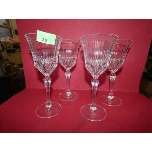 30 - 4 ONEIDA ADAGIO WINE GLASS SET