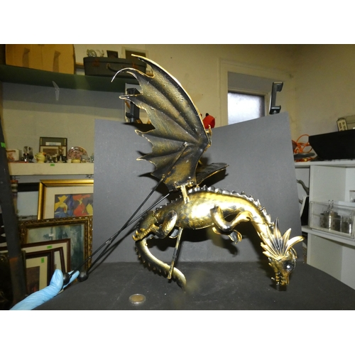 54 - VINTAGE METAL DRAGON GARDEN SCULPTURE