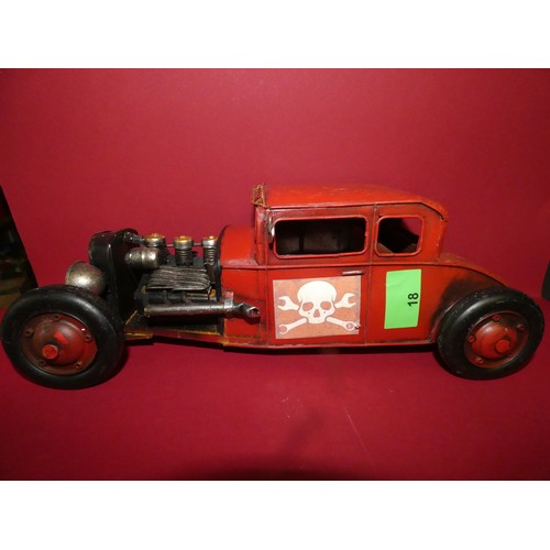 18 - VINTAGE HOT ROD RED METAL MODEL 32 CM.