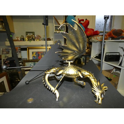 54 - VINTAGE METAL DRAGON GARDEN SCULPTURE